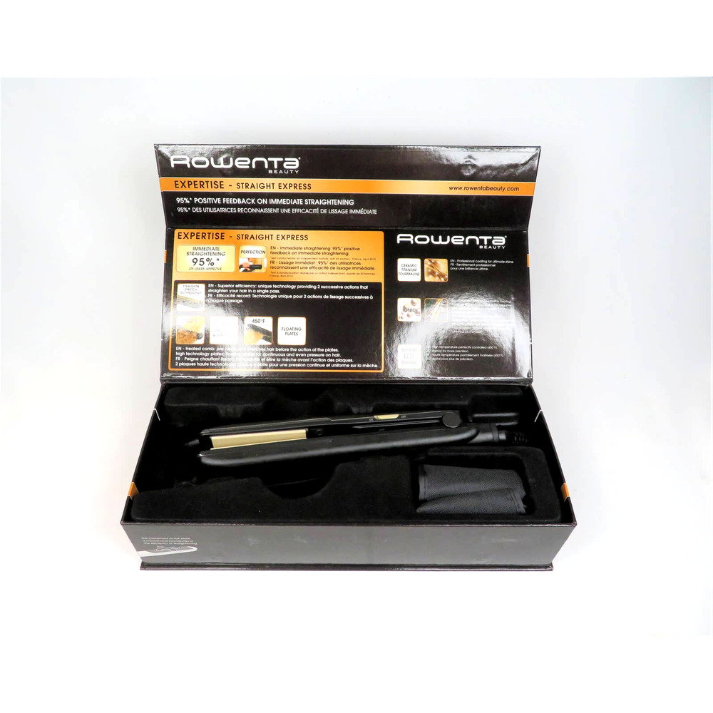 NIB ROWENTA SF7228 Straight Express 1-Inch Ceramic Tourmaline Ionic Flat Iron